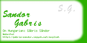 sandor gabris business card